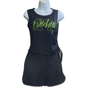 Hello Kitty Mesh Shorts and Ruched Side Top Size 4 US